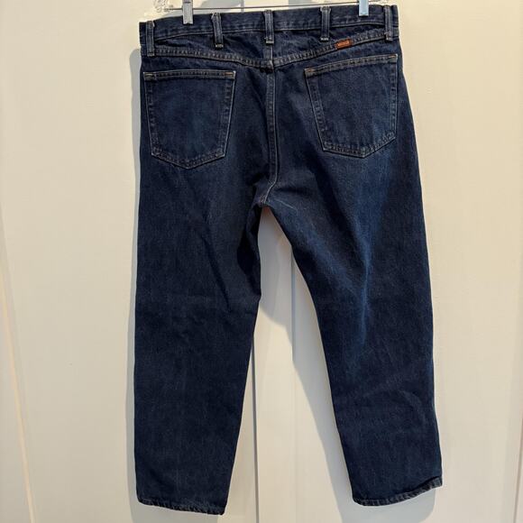 Rustler Jeans Mens 38x29 Blue Denim Relaxed Fit Straight Leg Classic 87619PW - Picture 6 of 13